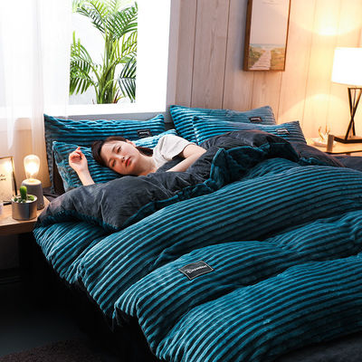 128x70 Densité de tissu Vêtement de velours de laine de lit ensemble pour la taille de la reine / roi en hiver
