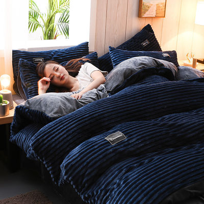 128x70 Densité de tissu Vêtement de velours de laine de lit ensemble pour la taille de la reine / roi en hiver