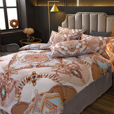 Ensemble de literie d'impression numérique avec couverture de couette en polyester et draps de lit de luxe