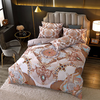 Ensemble de literie d'impression numérique avec couverture de couette en polyester et draps de lit de luxe