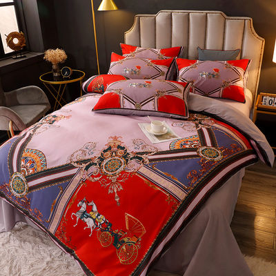 Ensemble de draps de lit de 4 pièces couverture de lit de luxe draps de lit coussin