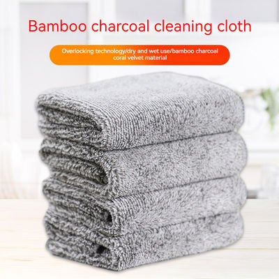 Rectangle de style japonais Bambou Fibre de charbon de bois Lavoir à vaisselle Tissu d'huile de cuisine