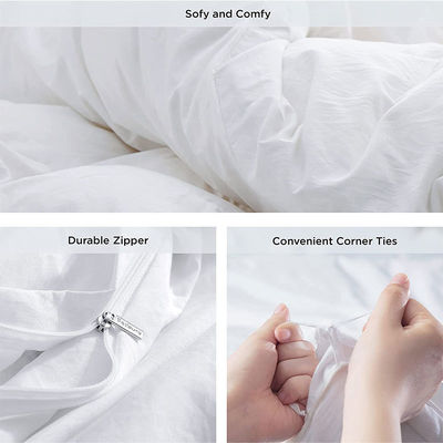 Ensemble de draps lavables remplis de polyester avec motif solide et fermeture à fermeture éclair