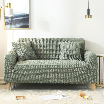 Couvertures de canapé super élastique à trois places en style luxe léger avec tissu Seersucker