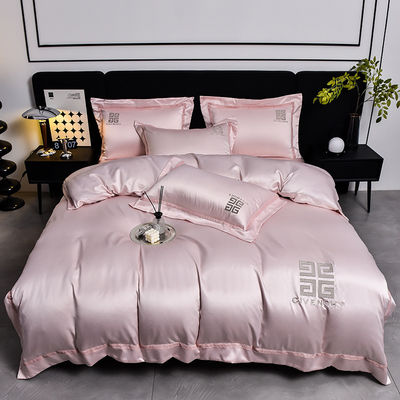 100% polyester tencel bordure lit ensemble 4 PCS boîte cadeau 1,5m 1,8m lit drap couverture