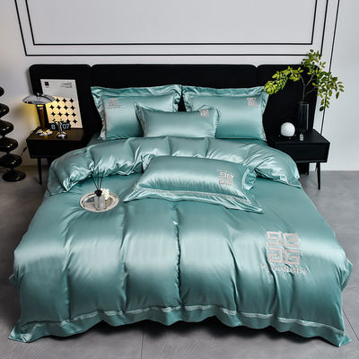 100% polyester tencel bordure lit ensemble 4 PCS boîte cadeau 1,5m 1,8m lit drap couverture