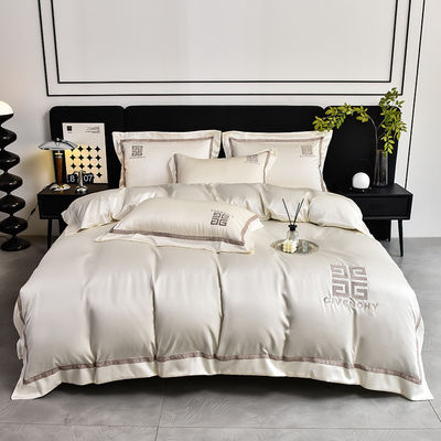 100% polyester tencel bordure lit ensemble 4 PCS boîte cadeau 1,5m 1,8m lit drap couverture