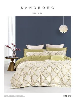 40s 100% de coton pur Lit ensemble Impression Lit Lit Couette Couverture Ensembles pour la maison Colorant
