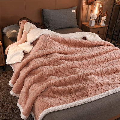 Couverture de lit de Sherpa de luxe super épais Jacquard en peluche surdimensionnée