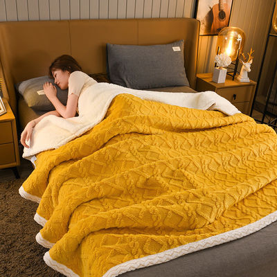 Couverture de lit de Sherpa de luxe super épais Jacquard en peluche surdimensionnée
