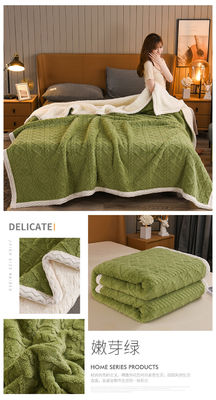 Couverture de lit de Sherpa de luxe super épais Jacquard en peluche surdimensionnée