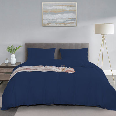 La feuille de fibre de bambou naturel est un ensemble de 60s 300tc 3 pièces coussinette couette couverture roi lit reine