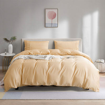Couverture de lit en fibre de bambou de couleur solide 60S 300TC avec couverture et coussins