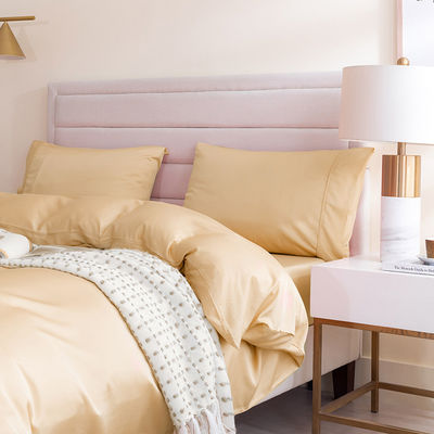 Couverture de lit en fibre de bambou de couleur solide 60S 300TC avec couverture et coussins