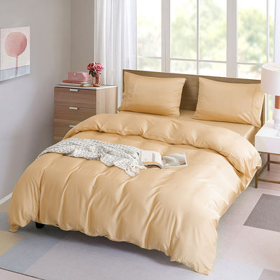 Couverture de lit en fibre de bambou de couleur solide 60S 300TC avec couverture et coussins