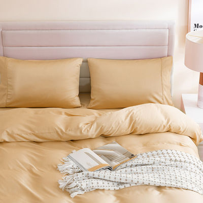 Couverture de lit en fibre de bambou de couleur solide 60S 300TC avec couverture et coussins