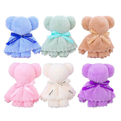 Groupe d'âge de l'enfant 30x30cm Velours de corail Velours de laine serviette d'ours pour les cadeaux d'affaires de mariage
