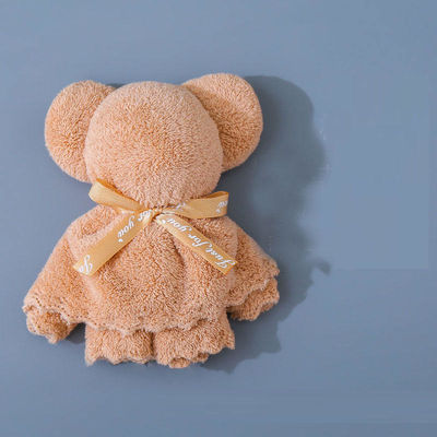 Groupe d'âge de l'enfant 30x30cm Velours de corail Velours de laine serviette d'ours pour les cadeaux d'affaires de mariage