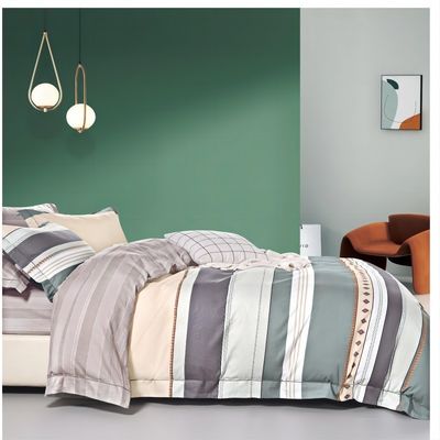6 kg de coton lit de luxe ensemble 4pcs feuilles d'impression couette couette couverture oreiller couverture