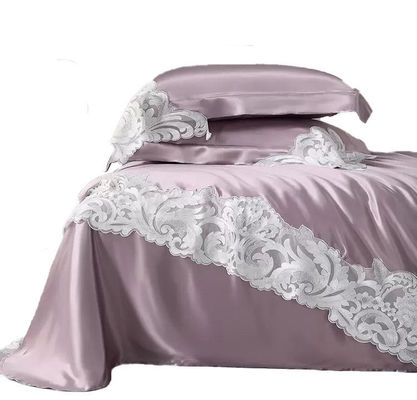 100% de soie de mûrier 19 mm couvertures de couette avec dentelle