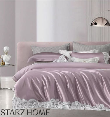 100% de soie de mûrier 19 mm couvertures de couette avec dentelle