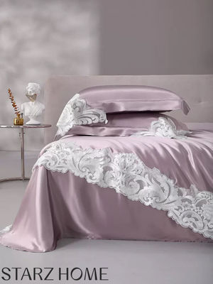 100% de soie de mûrier 19 mm couvertures de couette avec dentelle