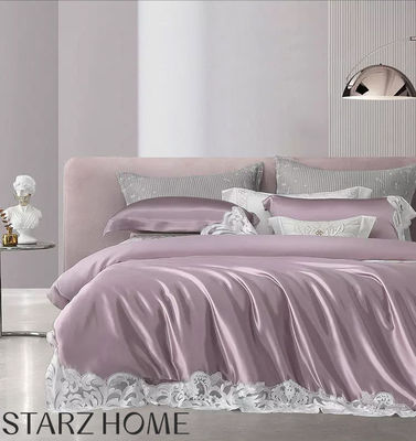 100% de soie de mûrier 19 mm couvertures de couette avec dentelle