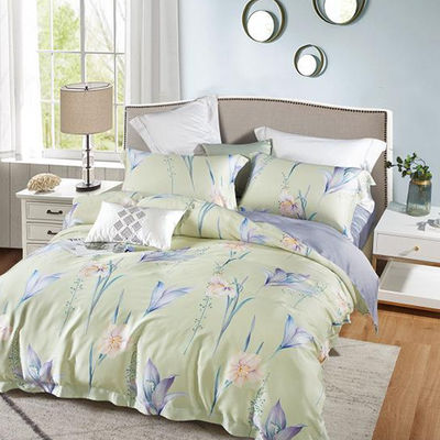 100% Tencel Luxury Silky Soft Lit Set 300TC Tissu imprimé couverture de couette Ensemble de coussins