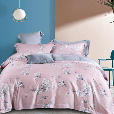 100% Tencel Luxury Silky Soft Lit Set 300TC Tissu imprimé couverture de couette Ensemble de coussins