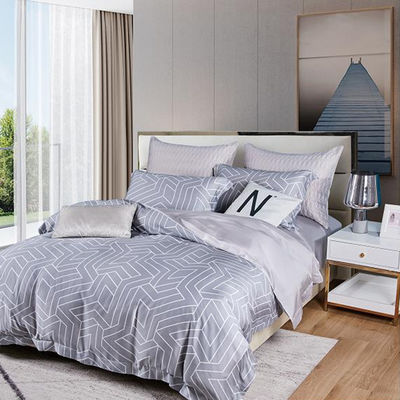 100% Tencel Luxury Silky Soft Lit Set 300TC Tissu imprimé couverture de couette Ensemble de coussins