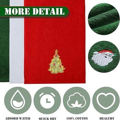 Ensemble de cadeaux de serviettes de Noël 2023 serviettes de coton hypoallergéniques en boîte cadeau avec broderie