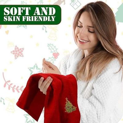 Ensemble de cadeaux de serviettes de Noël 2023 serviettes de coton hypoallergéniques en boîte cadeau avec broderie