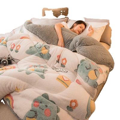 Couette en laine d'agneau épaissie en fibres chimiques douces, couette sur mesure