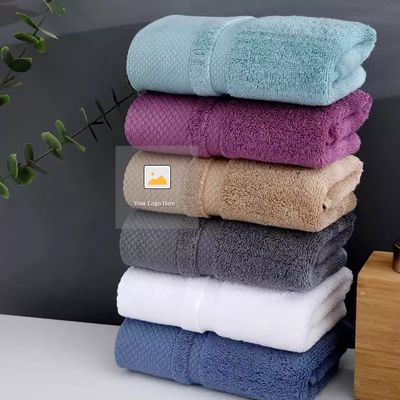 Ensemble de serviettes de luxe personnalisé épais moelleux doux Terry 3Pcs salle de bain 100% coton