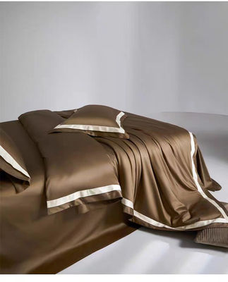Élégante fourchette de lit de mariage 400TC avec drap et couverture de couette