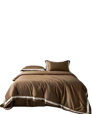 Élégante fourchette de lit de mariage 400TC avec drap et couverture de couette