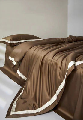 Élégante fourchette de lit de mariage 400TC avec drap et couverture de couette
