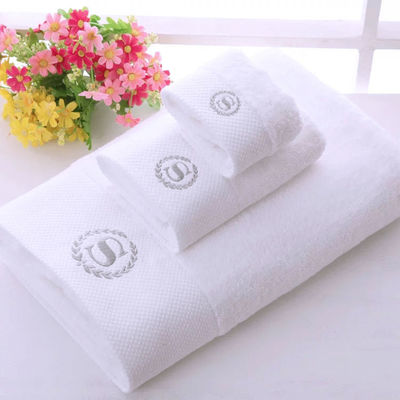 Logo personnalisé Set de serviettes d'hôtel Large bande Velours de corail 35*75cm 70*140cm Absorbant doux