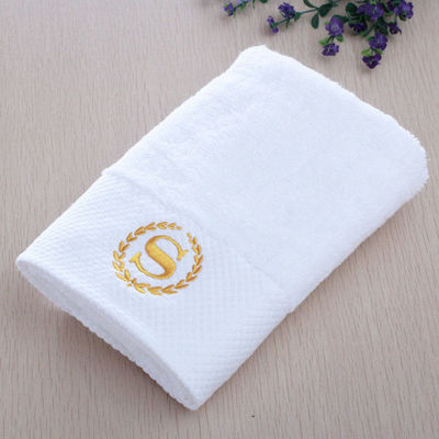 Logo personnalisé Set de serviettes d'hôtel Large bande Velours de corail 35*75cm 70*140cm Absorbant doux