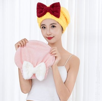 Accueil Cheveux Turban double couche en microfibre enveloppement de cheveux serviette différentes couleurs en option