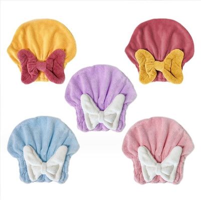 Accueil Cheveux Turban double couche en microfibre enveloppement de cheveux serviette différentes couleurs en option