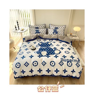 Découvrez le confort et le style avec ce lit en coton brossé en blanc brun