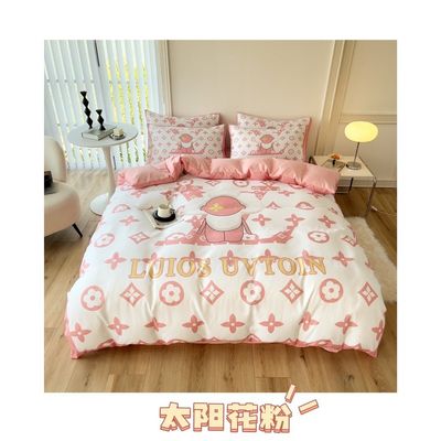Découvrez le confort et le style avec ce lit en coton brossé en blanc brun