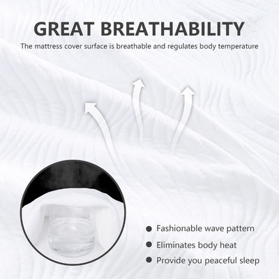 100% Tissu en polyester Blanc Dropshipping imperméable à l'eau 3D couche d'air Couverture de matelas pour punaises de lit