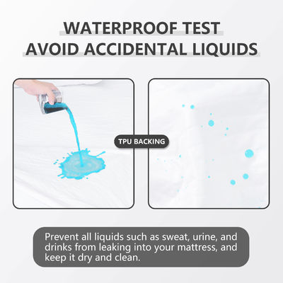 100% Tissu en polyester Blanc Dropshipping imperméable à l'eau 3D couche d'air Couverture de matelas pour punaises de lit