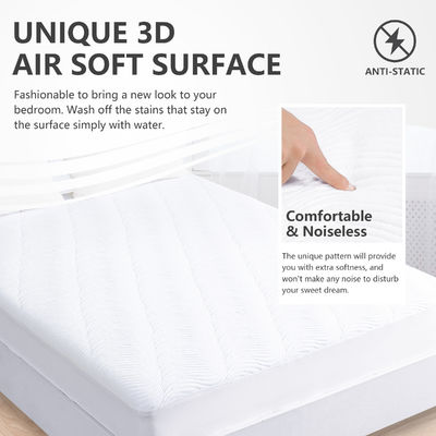 100% Tissu en polyester Blanc Dropshipping imperméable à l'eau 3D couche d'air Couverture de matelas pour punaises de lit