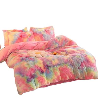 Couette rose en peluche faite à la main avec velours artificiel super doux et couverture moelleuse