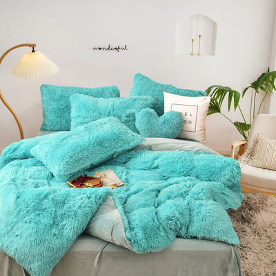 Couette rose en peluche faite à la main avec velours artificiel super doux et couverture moelleuse
