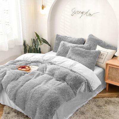Couette rose en peluche faite à la main avec velours artificiel super doux et couverture moelleuse