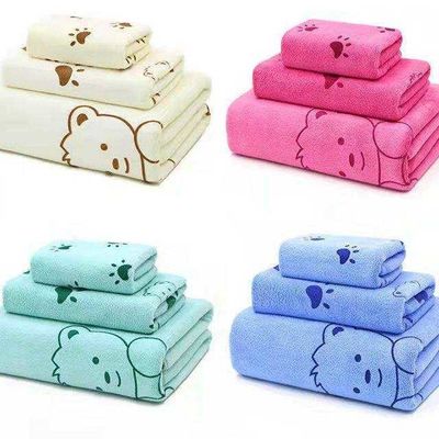 Vente directe de Microfibre 3 pièces Ensemble de serviettes personnalisées Ensemble cadeau de serviettes de bain Tous les avantages